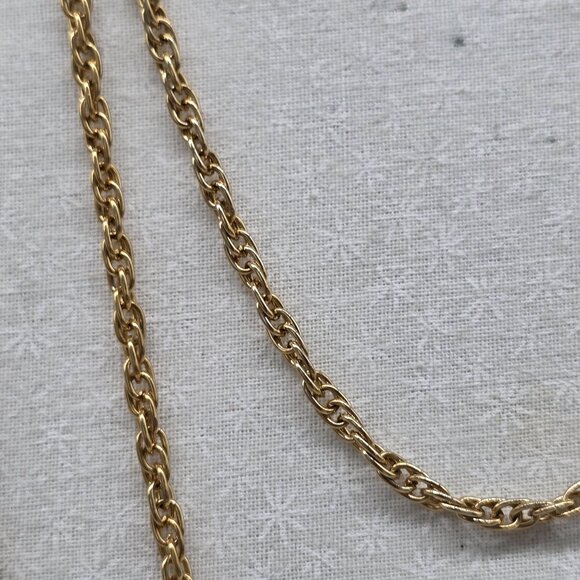 Gold Tone Twisted Rope Chain Necklace Extra Long 54" - Picture 3 of 6